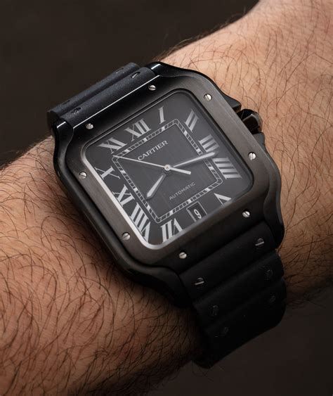 cartier black square dial|cartier santos square watch.